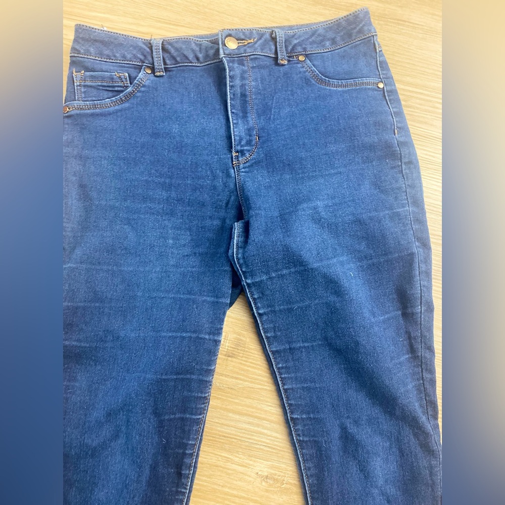 ❤️❤️d.Jean Ultra High Waisted Blue Denim Straight Leg Skinny Stretch Jeans - Picture 2 of 8